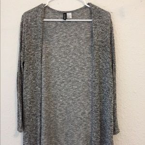 grey cardigan